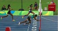 Shaunae miller dive over finish line for victory